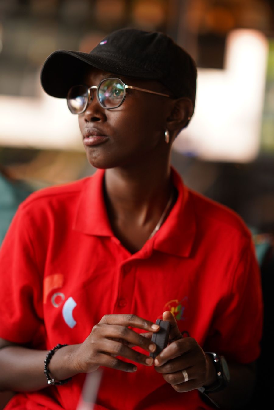 Juls, founder and guide of Juls Tour, in a café in Kigali